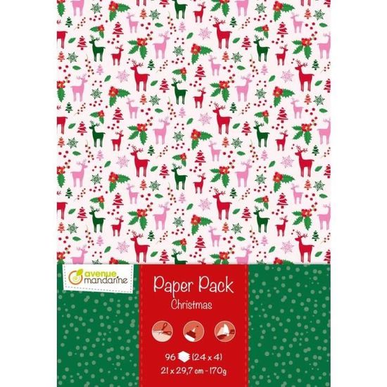 SIGEL DP416 - Lot De 100 Feuilles Papier Motif Noël Scandinave 90 G/m² Format A4 - Pour Impressions Créatives - 10