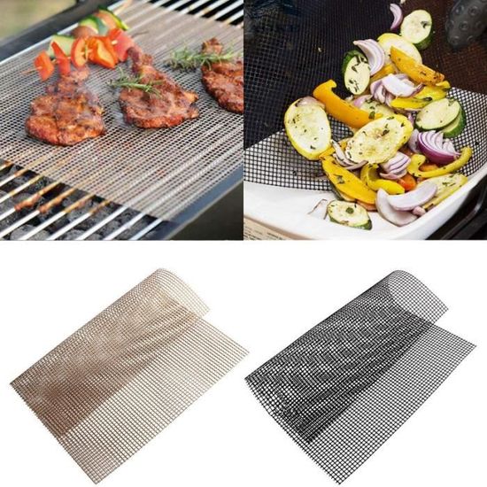 Lot De 3 Tapis De Barbecue Antiadhésifs 33x40 Cm - Téflon Réutilisable Pour Grill - 5