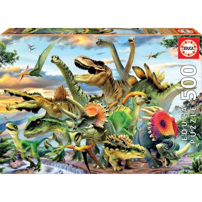 Puzzle Animaux 500 pièces - EDUCA - Dinosaurus - Pour Enfant - Intérieur