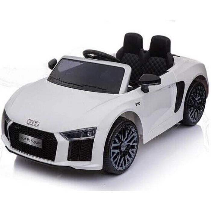 Audi R8 Spyder licence pour enfants et filles Blanc - Voiture électrique pour enfant avec batterie 12v et télécommande