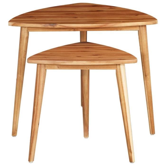 CEN Tables gigognes 2 pcs Bois d'acacia massif