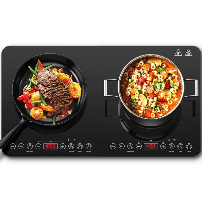 Aobosi Plaque à induction, plaque de cuisson à induction double, table de cuisson portable, commande par capteur