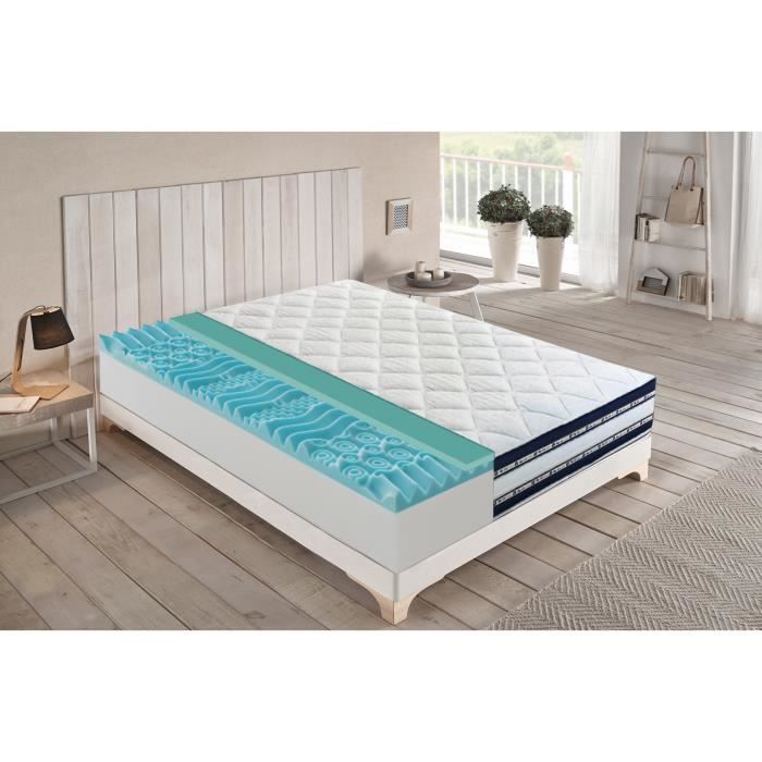 Matelas 140X200 en mousse viscoélastique et gel rafraîchissant -Fantasma- de 25 cm de hauteur