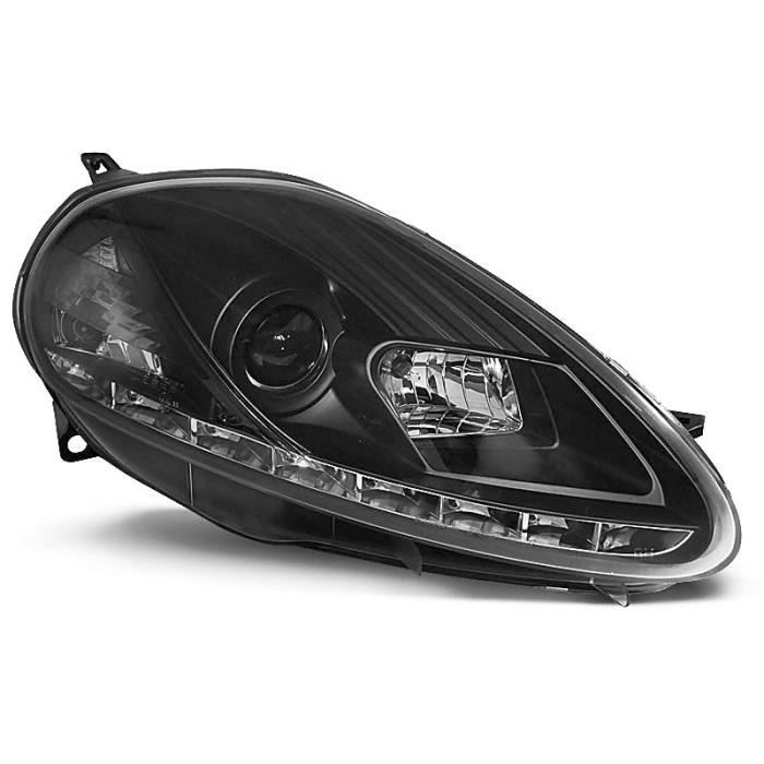 Paire de feux phares Fiat Grande Punto 05-08 Daylight noir