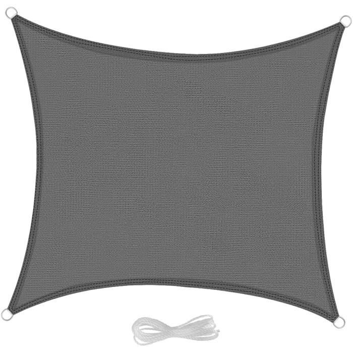EUGAD Voile d’ombrage rectangulaire en HDPE 4x4m Sable toile solaire