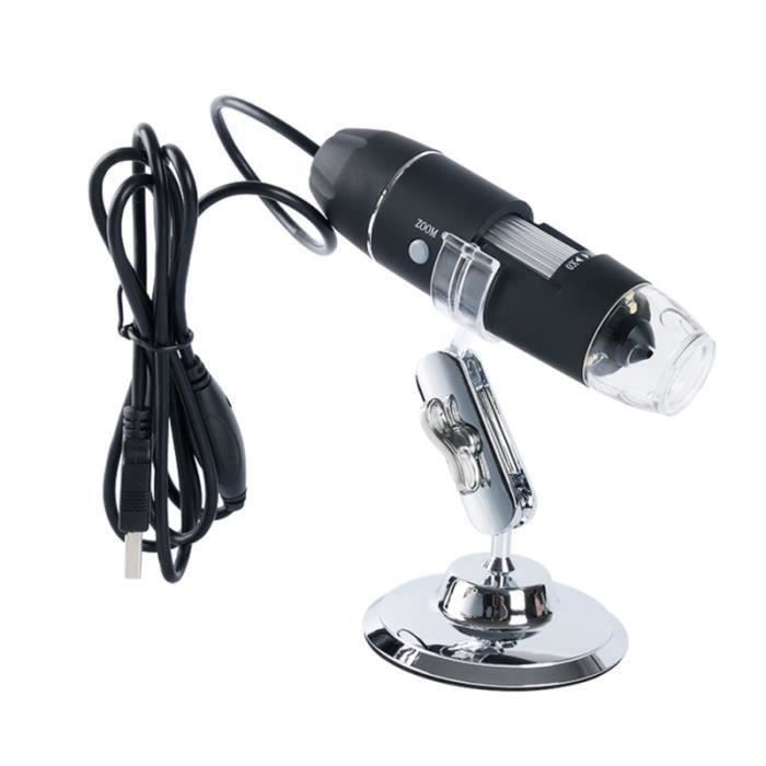 Microscope 1pc pratique USB numérique 8 LED 1600X Durable Premium avec loupe de support Compatible WIN MICROSCOPE OPTIQUE
