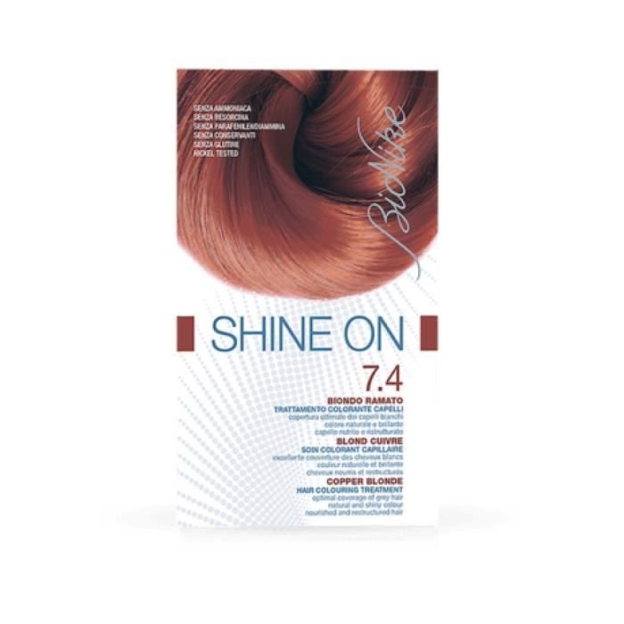 Bionike - Shine On Hs 7.45 Blond Grenade 1 Tube Coloration 50Ml + 1 Flacon Révélateur 75Ml + 1 Sachet Masque Rééquilibrant 15Ml +