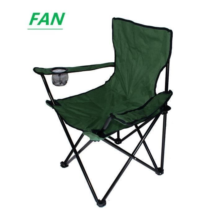 FAN Chaise pliante multifonctionnelle extérieure camping Armée verte Cadre en acier