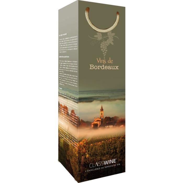 CLASSWINE Pochette pour 1 bouteille vin de Bordeaux vignes