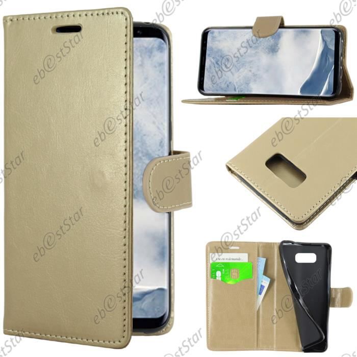 ebestStar ® pour Samsung Galaxy S8 - Housse Portefeuille Support, Couleur Or - Doré