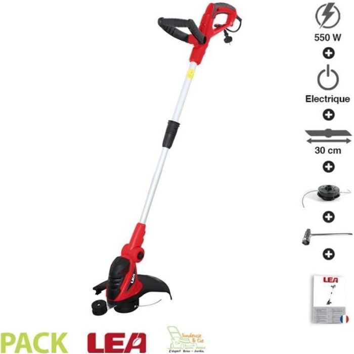 Coupe herbe électrique manche réglable et tête pivotante 550W coupe 30cm LEA LE20056