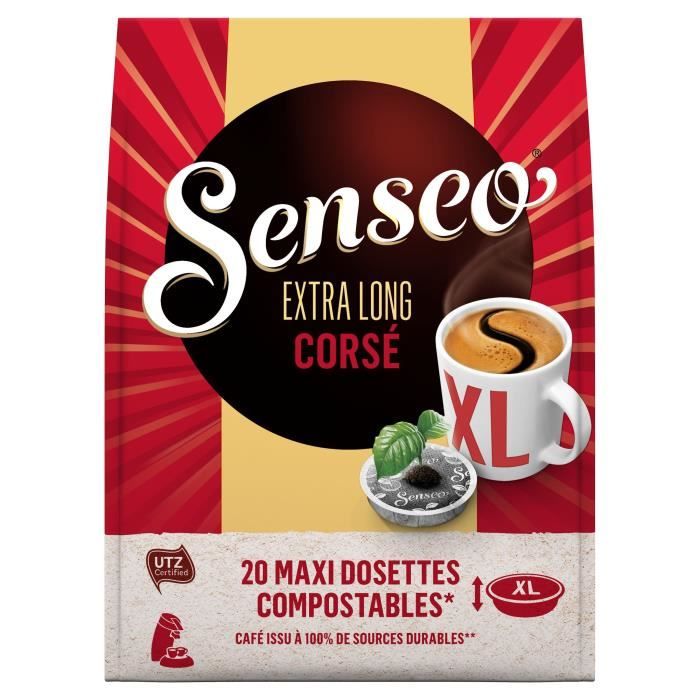 SENSEO Extra Long Corsé Café dosettes - Lot de 10 x 20 dosettes
