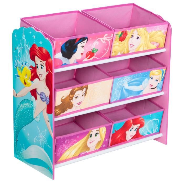 DISNEY PRINCESSES Meuble de rangement pour chambre d’enfant avec 6 bacs