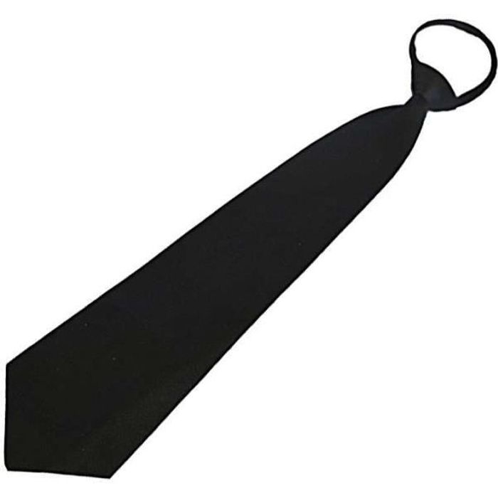 Cravate noire satin reglable - 100% polyester