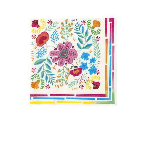 Serviette Papier Fleurs Mexicaines x20 Rose