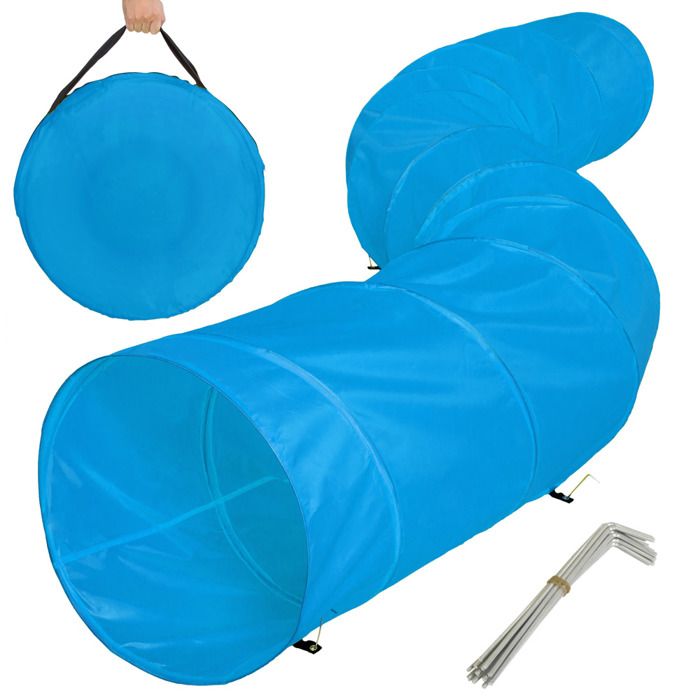 TECTAKE Tunnel Agility pour Chiens 5 mètres Bleu