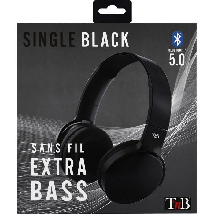 SINGLE - Casque Bluetooth sans fil 5.0 - noir