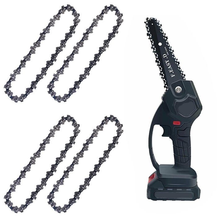Chaîne De Rechange Scie à Chaîne Mini 6 Pouces – Pack 4 Chaînes 36 Maillons + Lime – Compatible SEESII