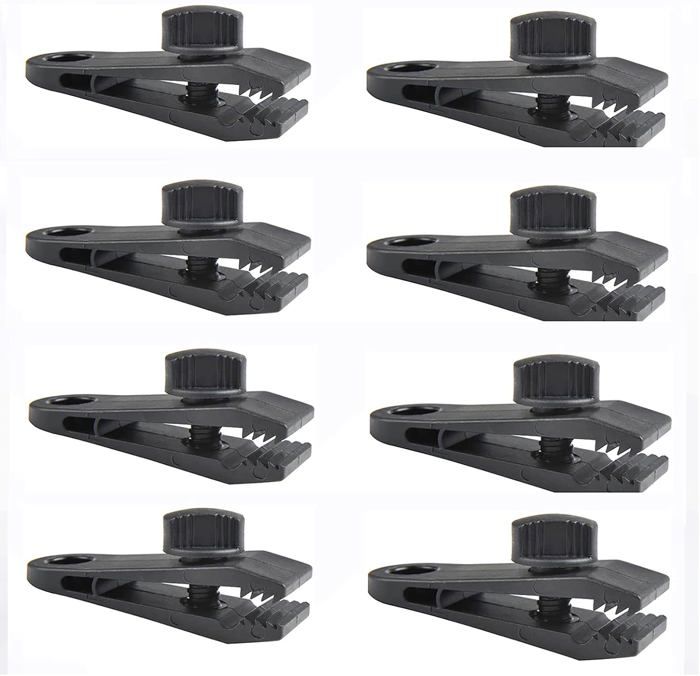 Lvjkes 12 Pcs Clip De Bâche Tente Avec Cordes Elastiques - Kit Complet Noir Pour Camping