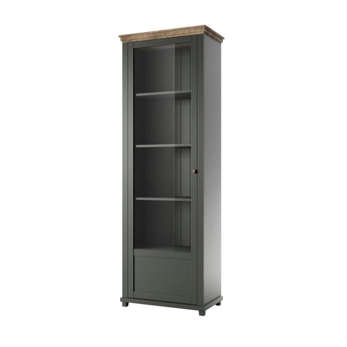 Vitrine Petits meubles - Martin - 71 x 42 x 200cm - Vert et bois Vitrine Petits meubles - Martin - 71 x 42 x 200cm - Vert et bois