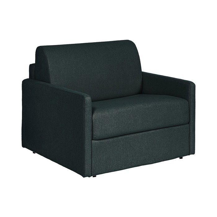 Fauteuil convertible express en tissu texturé vert sapin - Matelas 14 cm CALIFE