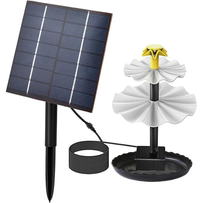 Fontaine Solaire LED Multicolore 10W Avec Télécommande - Pompe à Eau Pour Jardin Et Étang