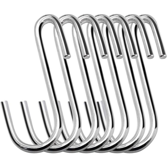Lot de 20 crochets de suspension en S robustes de 6 cm en forme de S(lot de 20 petits argent)
