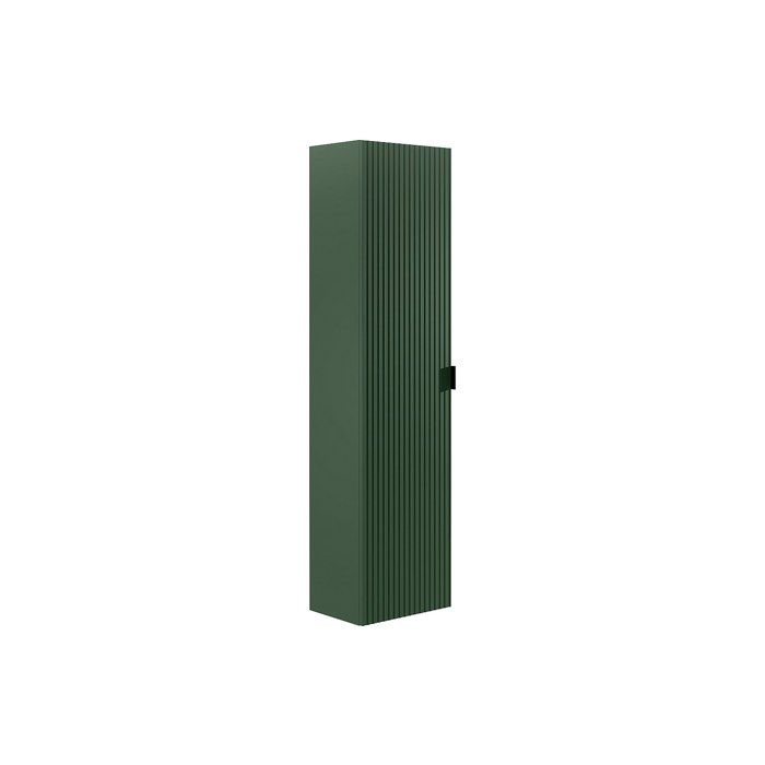 Colonne de salle de bain suspendue striée - Vert mat - H140 cm - ZEVINI