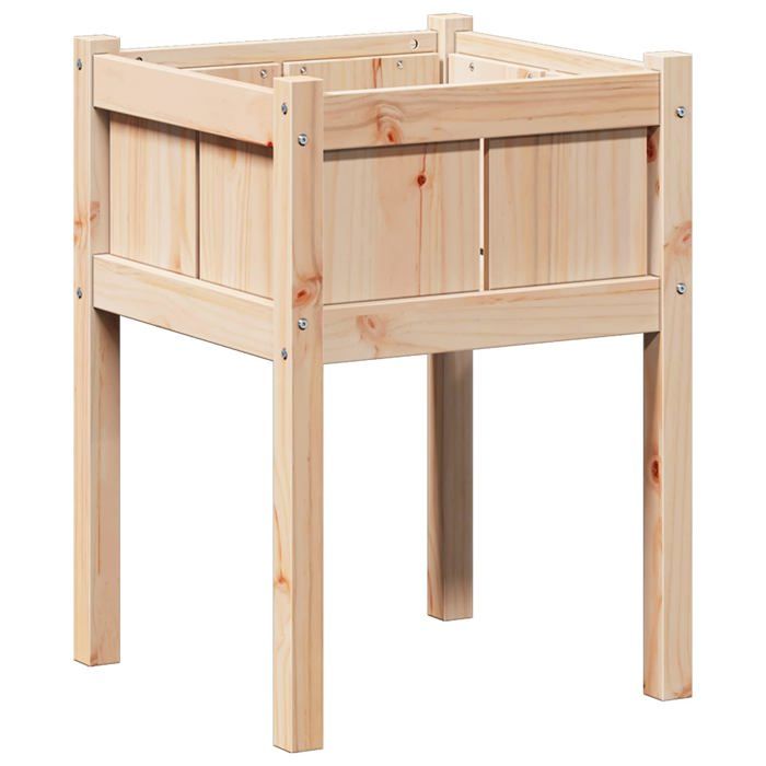 vidaXL Cache pot de jardin Nature 50 x 50 x 70 cm Bois de pin massif - vue 2