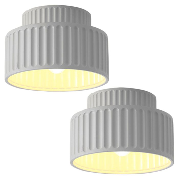 WOTTES Lot de 2 Plafonniers Minimaliste Nordique Blanc Balcon Plafonnier Moderne éclairage de Plafond Café Bar Luminaire E27