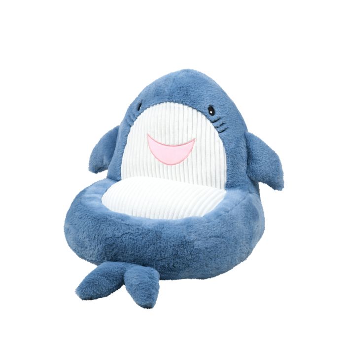 Pouf enfant en forme de requin Bleu 45x45 cm