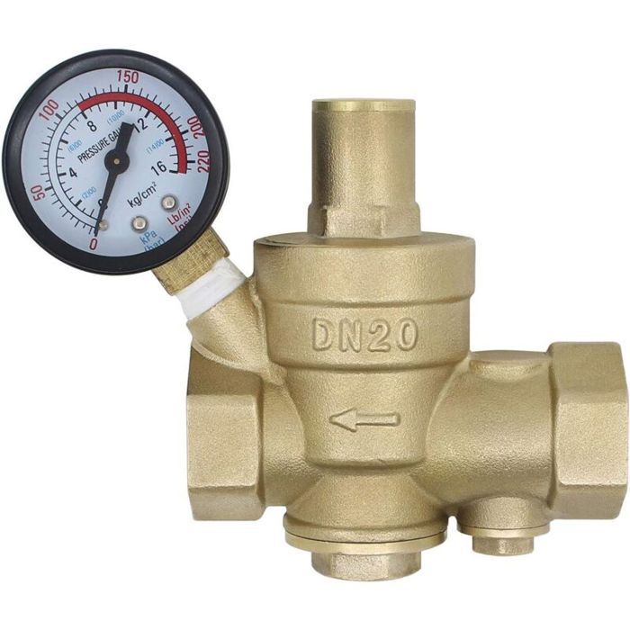Regulateur de pression eau avec filtre remplaçable 1/2 3/4 1 1-1/4 1-1/2 2 pouce - reducteur de pression deau avec manomètre (DN2