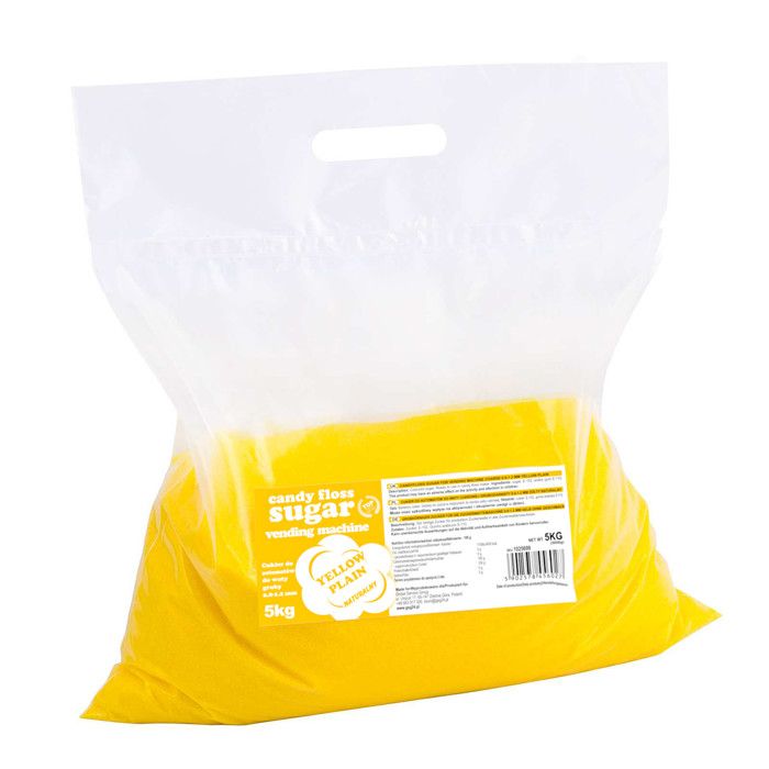 Sucre pour machine à barbe à papa granulation 08-12 mm arôme naturel JAUNE 5 kg