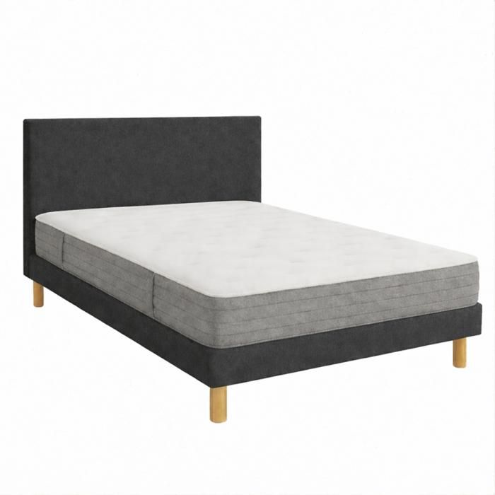 Ensemble Essenzia LEVITATION Très Ferme 1000 + Sommier Tradition Graphic 13 cm + Pieds 200x200 Anthracite Ressorts