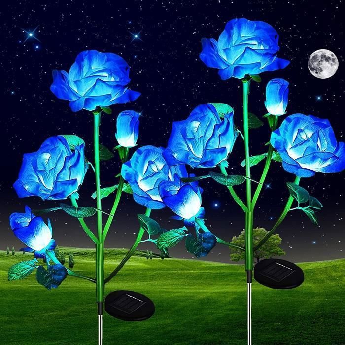 Lampes solaires - Non spécifié - 2 Pcs Lampes Fleurs de Rose - 10 LED - IP65 - 81 cm Femeo