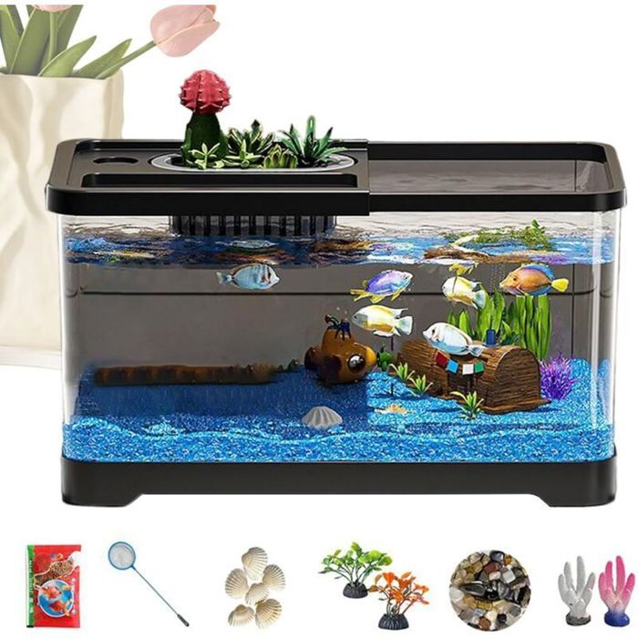 Kit de démarrage daquarium Complet avec éclairage LED et Filtre – Paysage