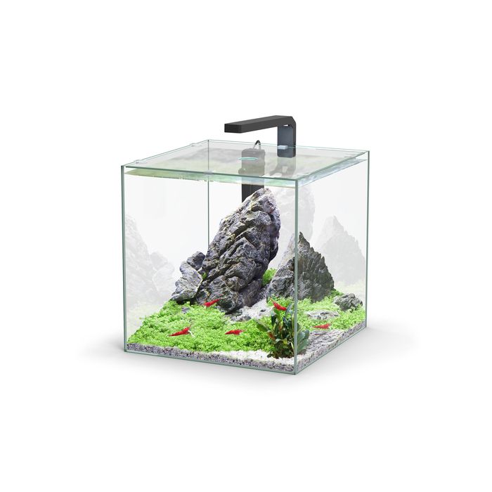 Comparer les prix de Aquarium Poisson Kubus 33l Noir - Aquatlantis - Nano - Eclairage - Filtre Cleansys 200+