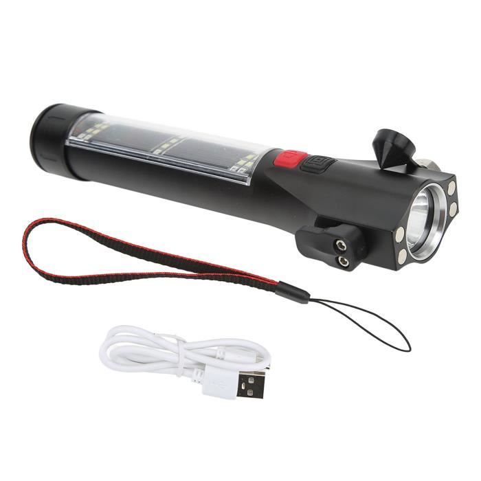 Lampe de poche LED multifonction Marteau de sécurité de la voiture Lampe de  travail magnétique forte Briseur de fenêtre de sauvetage Lampe de poche  rechargeable USB