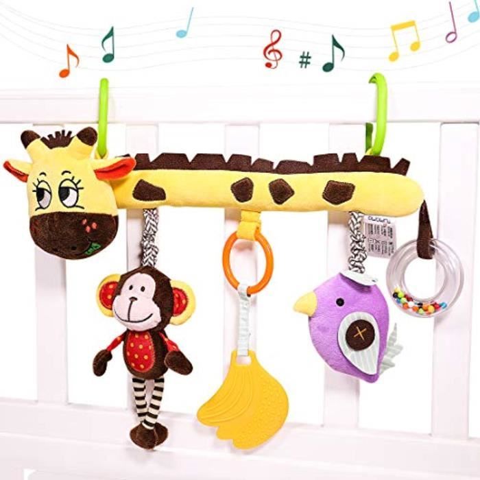 Poupon Inxld Jouets Pour 0 3 6 9 A 12 Mois Activite Poussette Animal En Peluche Et Jouet A Suspendre Pour Siege De Voiture Voyage A Cdiscount Jeux Jouets