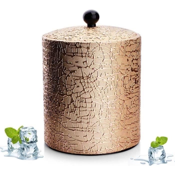 Seau à Champagne Isotherme Vintage ASE - Habillage Cuir Et Alu - Avec Poignée