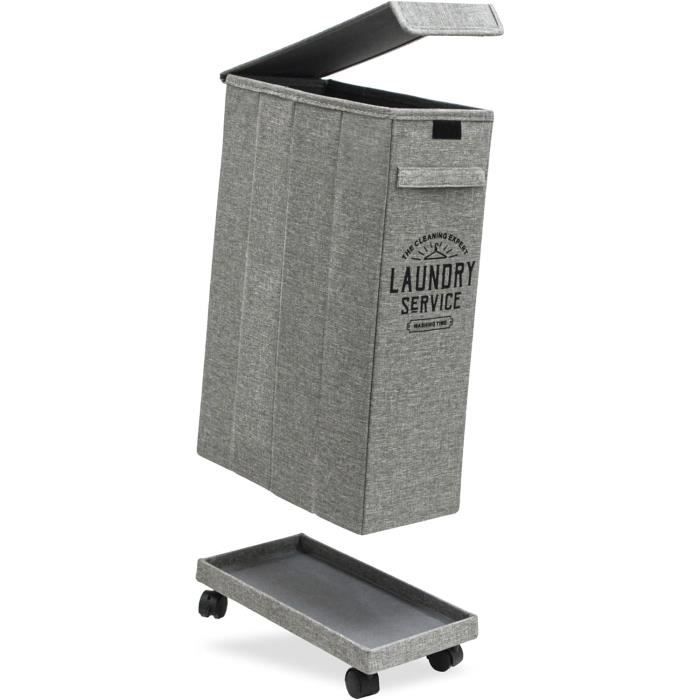 Grand panier à linge avec roulettes, 100 L, grand panier à linge avec couvercle et sac de doublure amovible, panier à linge sale pliable pour salle de bain, chambre, dortoir et buanderie Grand panier à linge avec roulettes, 100 L, grand panier à linge avec couvercle et sac de doublure amovible, panier à linge sale pliable pour salle de bain, chambre, dortoir et buanderie