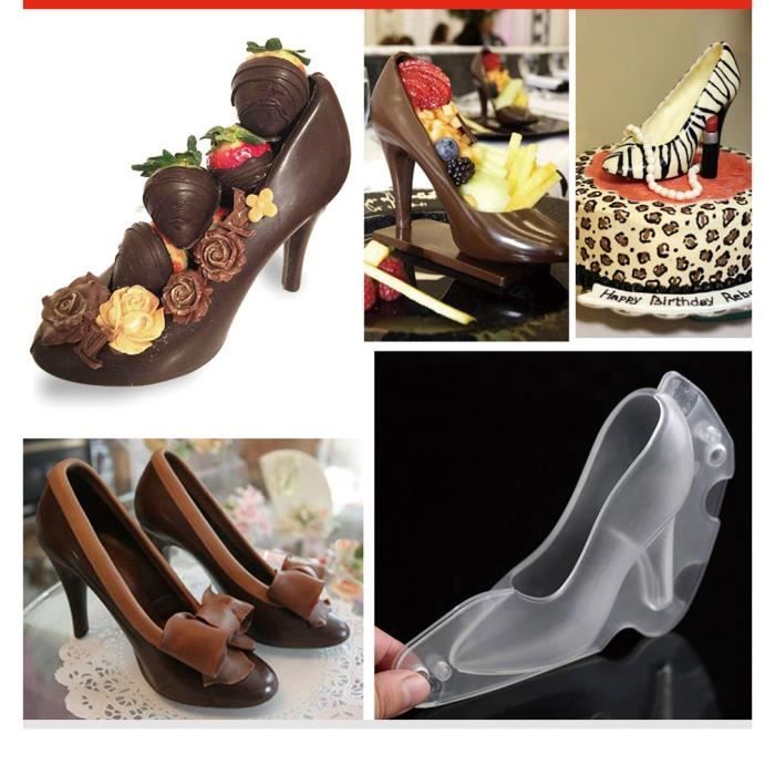 3d Chocolat Moule Haute Talon Forme De Chaussure Moule Gateau Decoration Outils Diy Maison Cuisson Sucre Artisanat Outils Cdiscount Electromenager