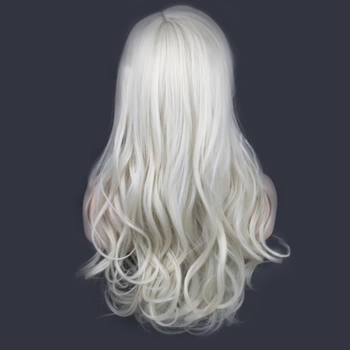 Perruque cheveux 2025 long blanc