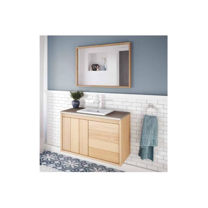 Meuble Sous Vasque à Poser 120 Cm Refuge Meuble Sous Vasque 120 Cm A Suspendre Chene Clair Plan Resine Non Perce Achat Vente Meuble Vasque Plan Refuge Meuble Sous Vasque 1 Cdiscount