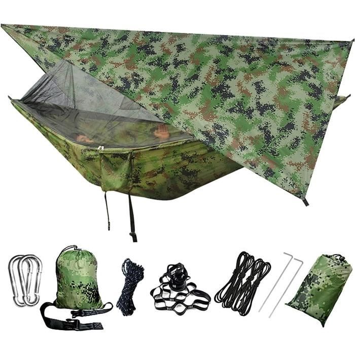 Hamac Parachute Ultraléger Nifty Outdoors - 102x55 Pouces - 500 Lb - Orange/gris - Avec Sangles