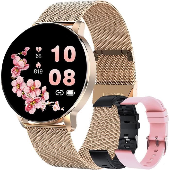 Montre Connectée Femme, Smartwatch Compatible Samsung Huawei Xiaomi Android  iOS Podometre Montre Sport Cardiofrequencemetre A224 - Cdiscount Téléphonie