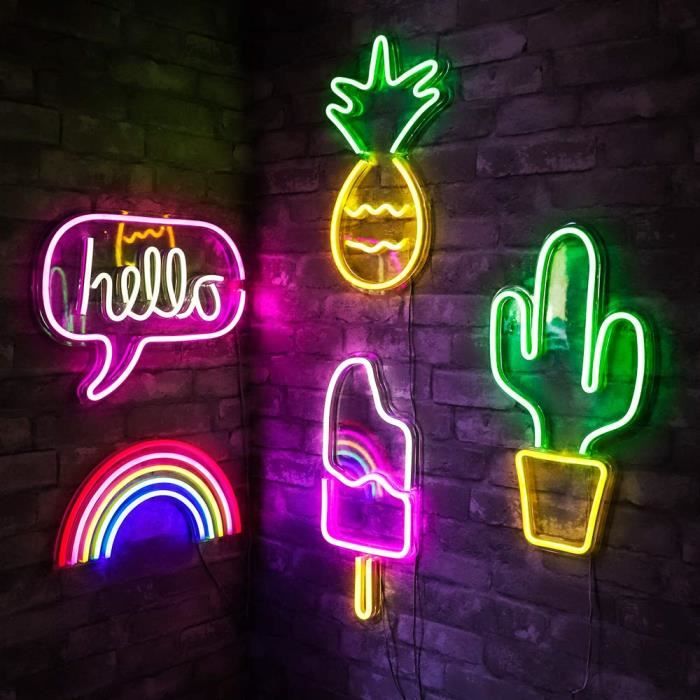 Lampe néon colorée à LED pour Bar, panneau mural de fête, pour fenêtre de  boutique de noël, décoration artis Group B