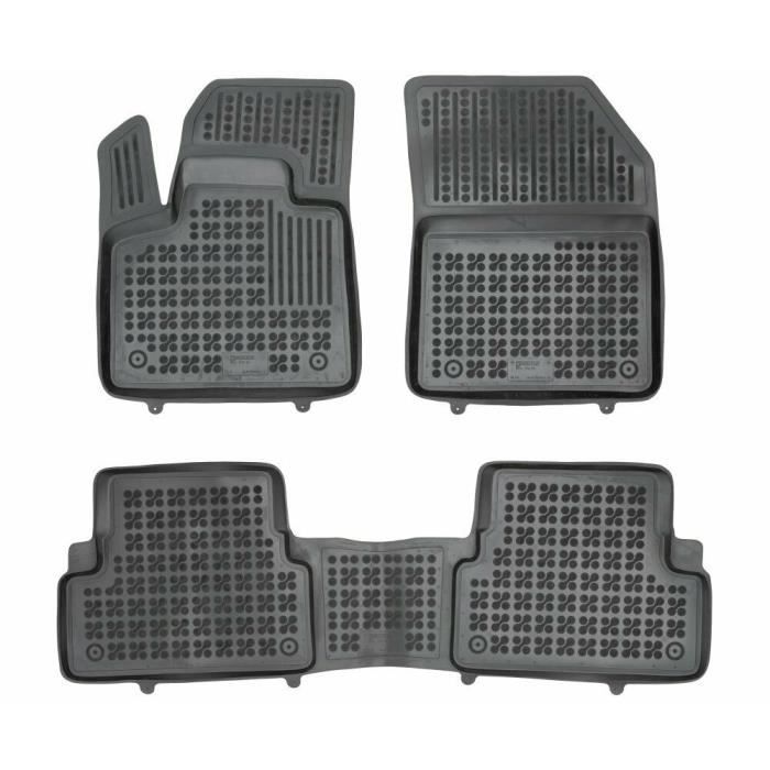 ASC Tapis de voiture compatible Peugeot 3008 II série de 2016-2022 Tapis en moquette avec boutons et talon 