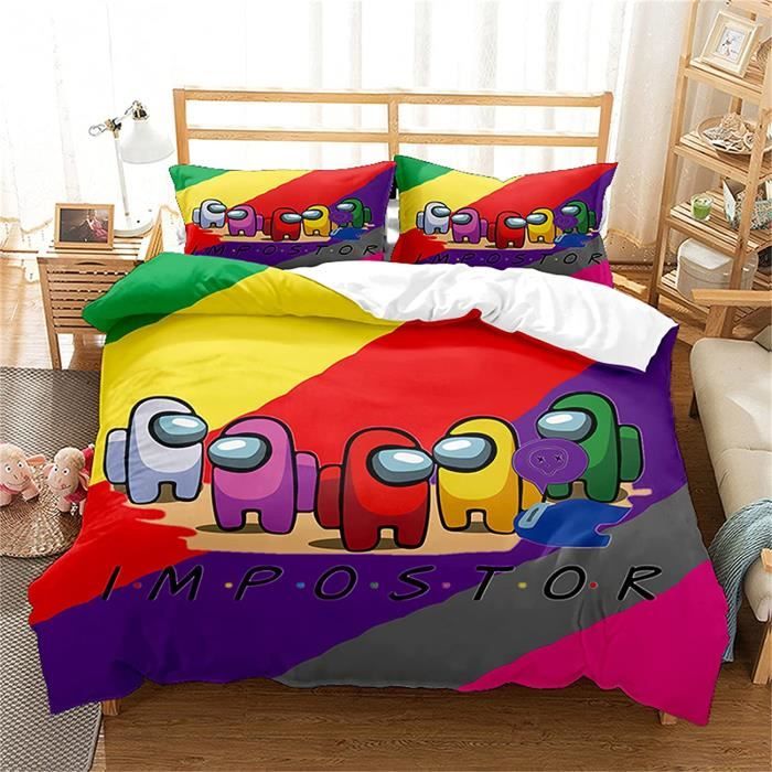 Parure de lit Among Us - Impression numérique 3D - Multicolore - Synthétique