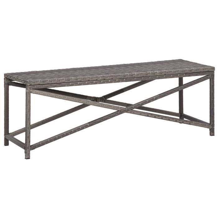 Vidaxl Banc de jardin 120 cm Résine tressée - vue 6